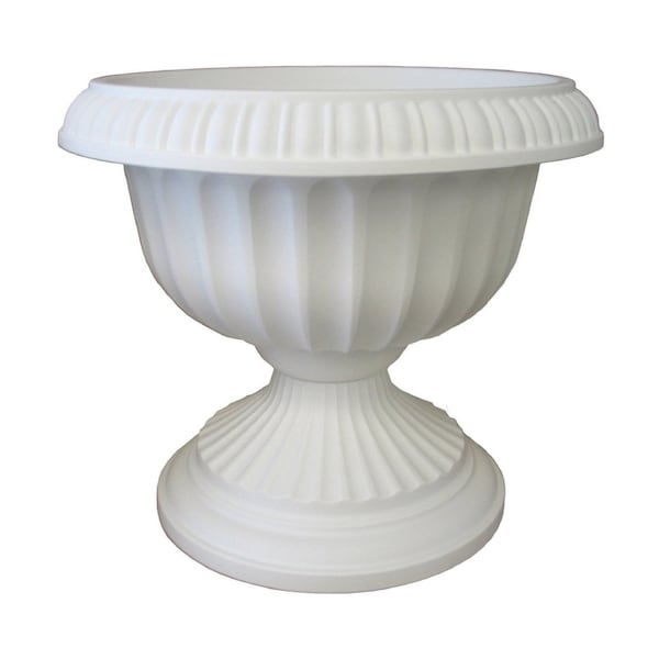 Bloem Bloem 14.8 in. H X 17.62 in. W X 17.8 in. D Plastic Grecian Urn Flower Pot White GU18-09 - main
